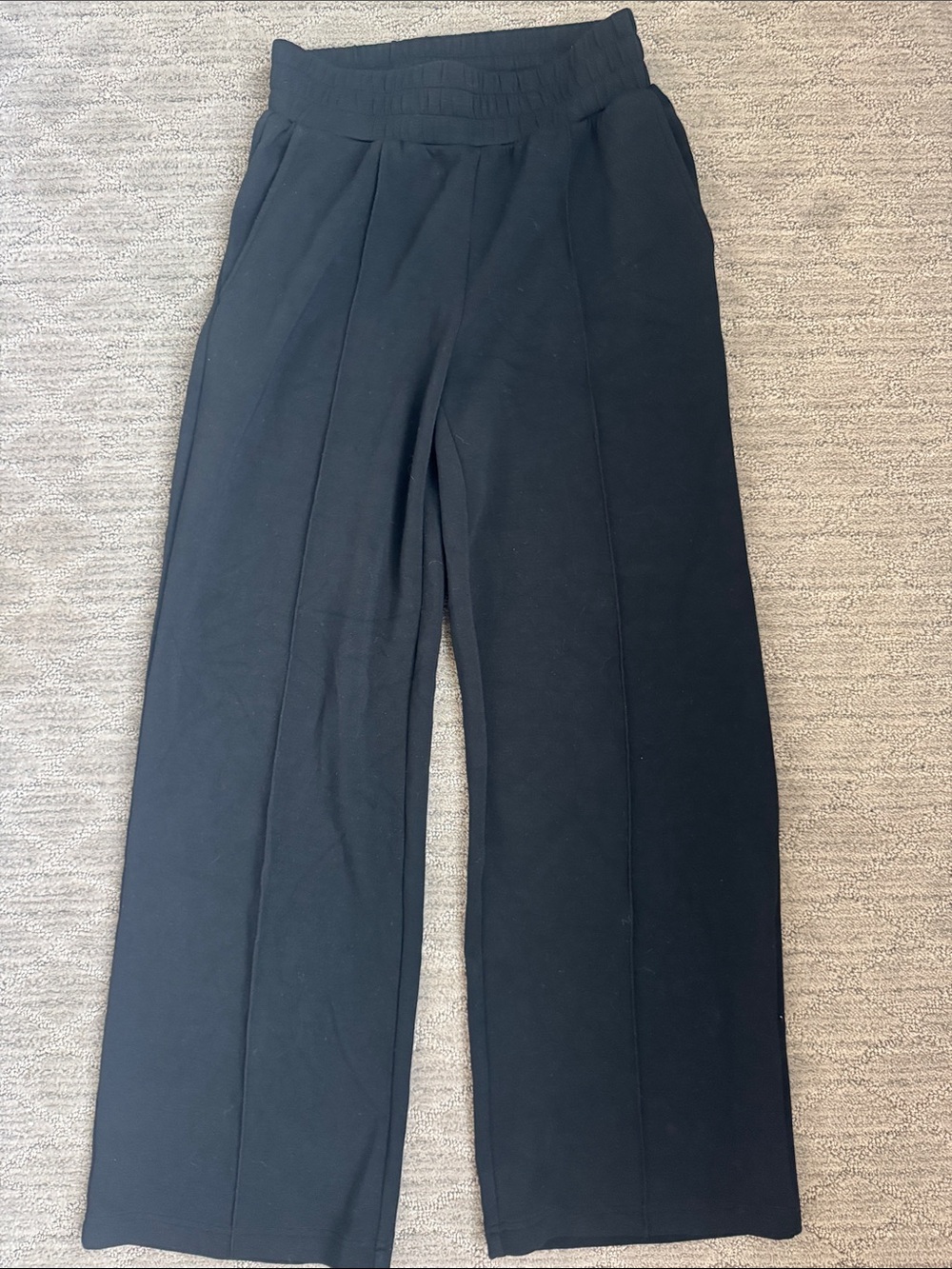 Varley Black Wide-Leg Pull-On Trousers